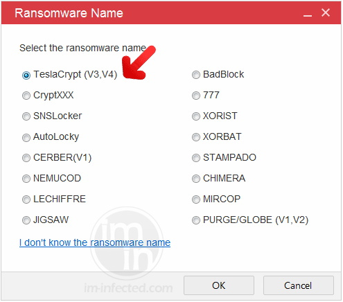 Select TeslaCrypt Select TeslaCrypt