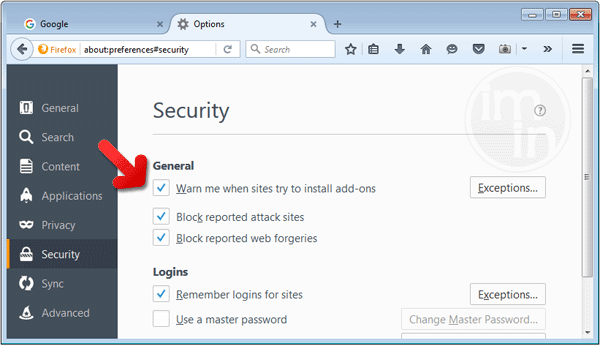 Firefox Security Settings