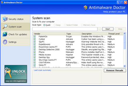 Antimalware Doctor Screen Shot Image