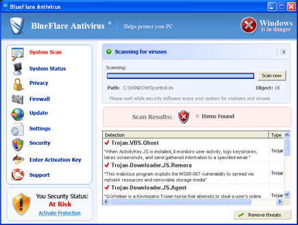 BlueFlare Antivirus BlueFlare Antivirus Scanner