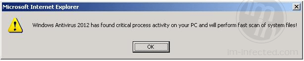 Windows Antivirus 2012 Warning Fake Alert