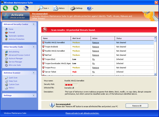 Windows Maintenance Suite Windows Maintenance Suite Scanner