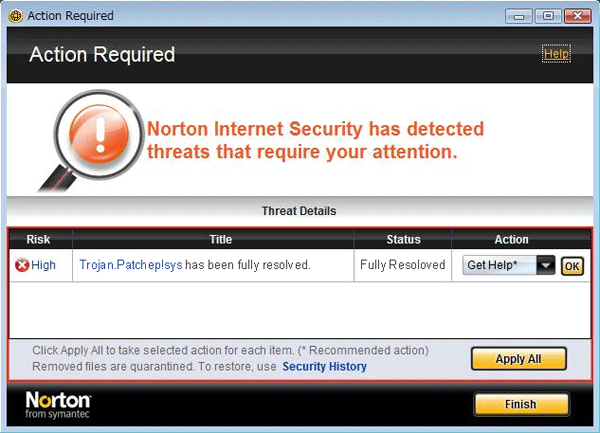Trojan.Patchep!sys Trojan.Patchep!sys Detection by Norton