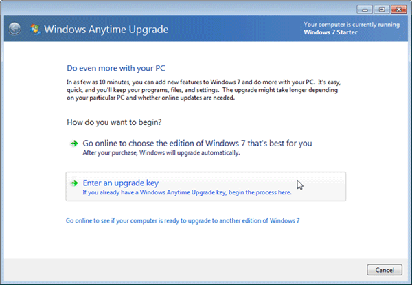 Windows Anytime Upgrade Real Windows Anytime Upgrade