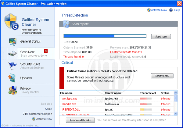 Galileo System Cleaner Galileo System Cleaner Scanner