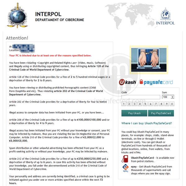 Interpol Department of Cybercrime Interpol Department of Cybercrime Blocked PC