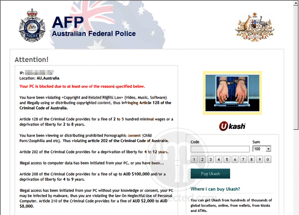 AFP - Australian Federal Police Trojan Fake Australian Federal Police