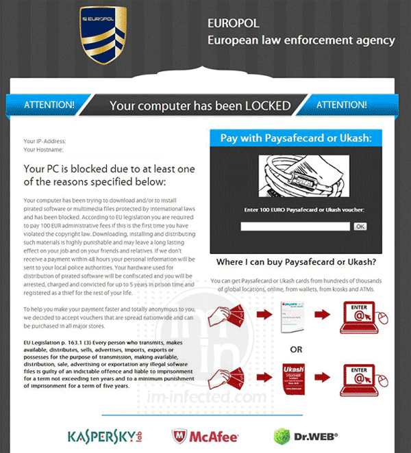 Computer has been locked - EUROPOL EUROPOL Virus