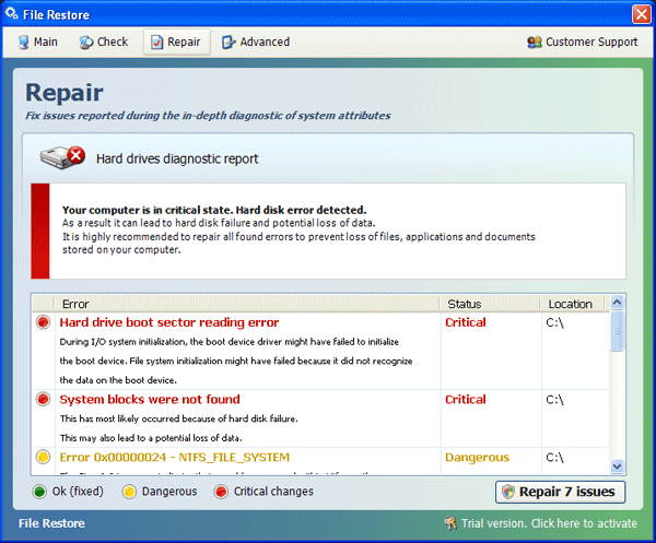 File Restore Virus Fake File Restore