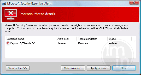Exploit:JS/Blacole.DG Exploit:JS/Blacole.DG