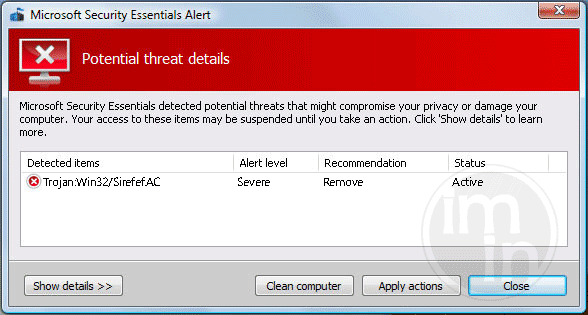 Trojan:Win32/Sirefef.AC Trojan:Win32/Sirefef.AC