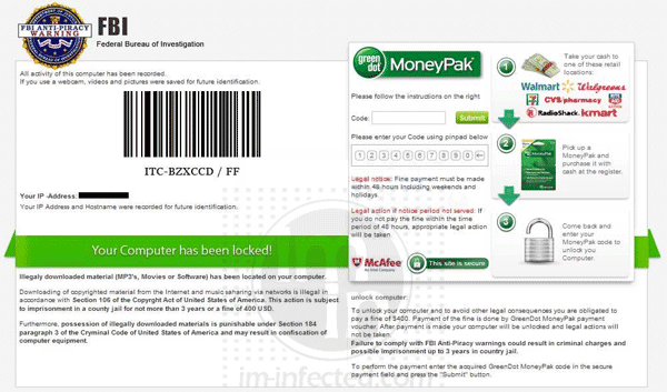 FBI Anti-Piracy Warning Moneypak FBI Anti-Piracy Warning