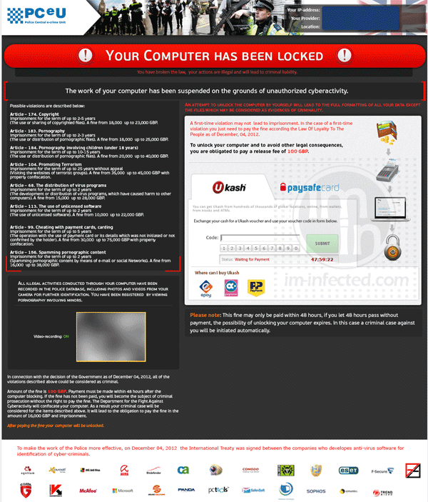 PCeU Virus Police Central e-crime Unit
