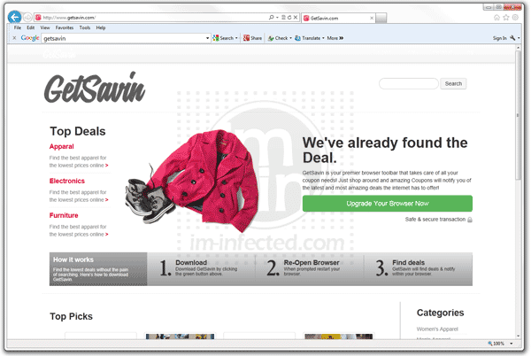 GetSavin Ads GetSavin Pop-up