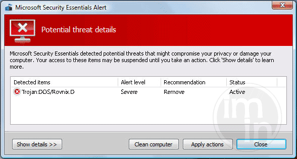 Trojan:DOS/Rovnix.D Trojan:DOS/Rovnix.D