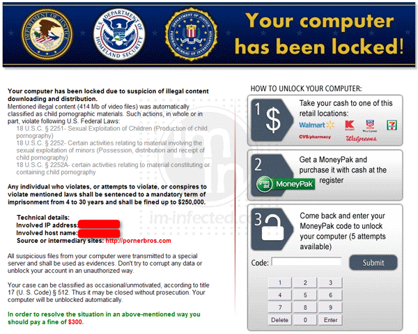 "Your Computer has been locked!" Virus "Your Computer has been locked!"