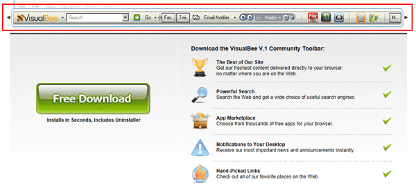 VisualBee Toolbar and Search VisualBee