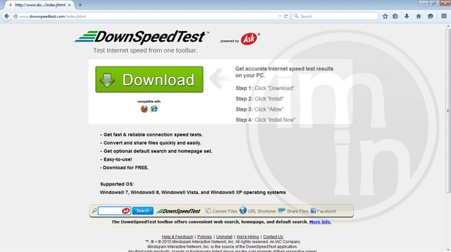 DownSpeedTest Toolbar
