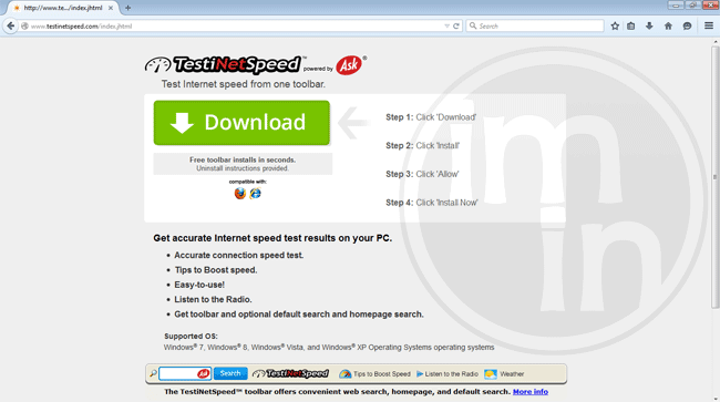 Test iNet Speed Toolbar
