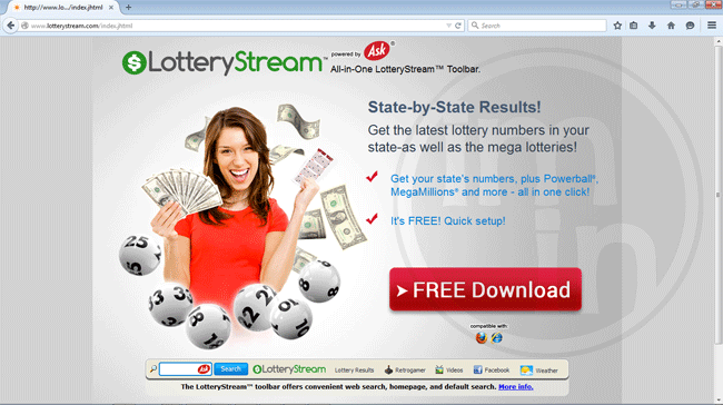 Lottery Stream Toolbar
