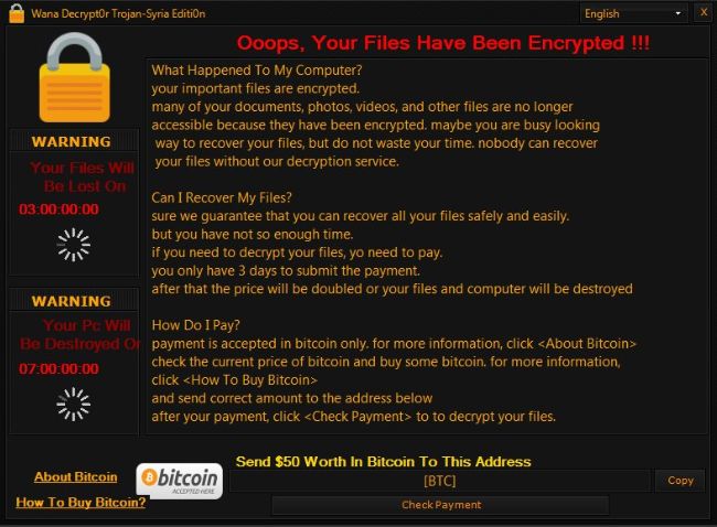 Wana Decrypt0r Trojan-Syria Wana Decrypt0r Trojan-Syria