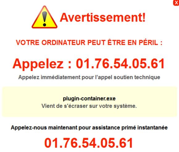 “Votre Ordinateur Peut Être En Péril” “Votre Ordinateur Peut Être En Péril”