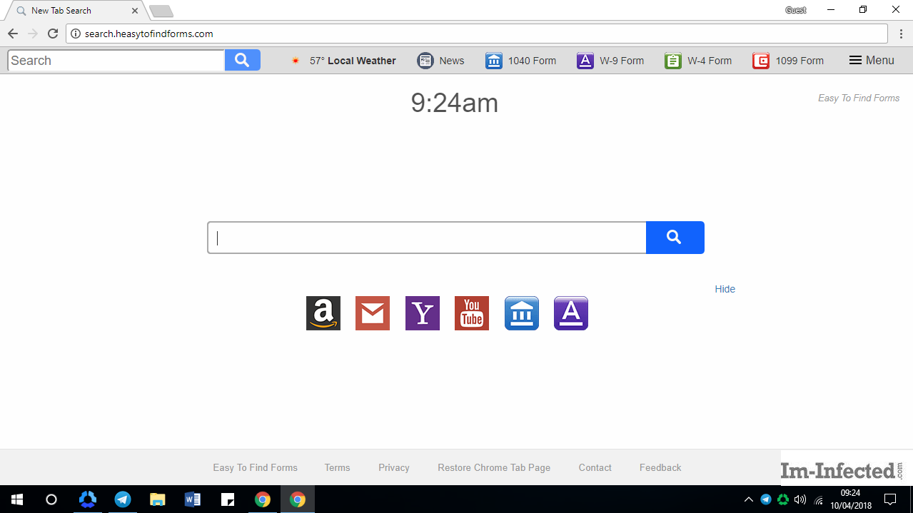 Remove Search.heasytofindforms.com from Chrome