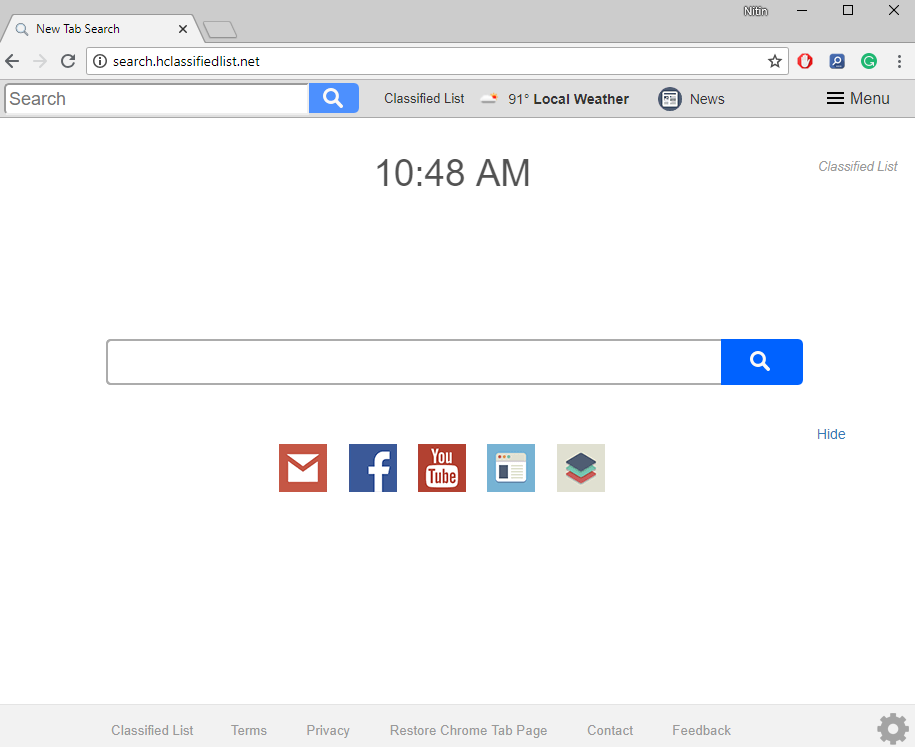 How to Remove Search.hclassifiedlist.net