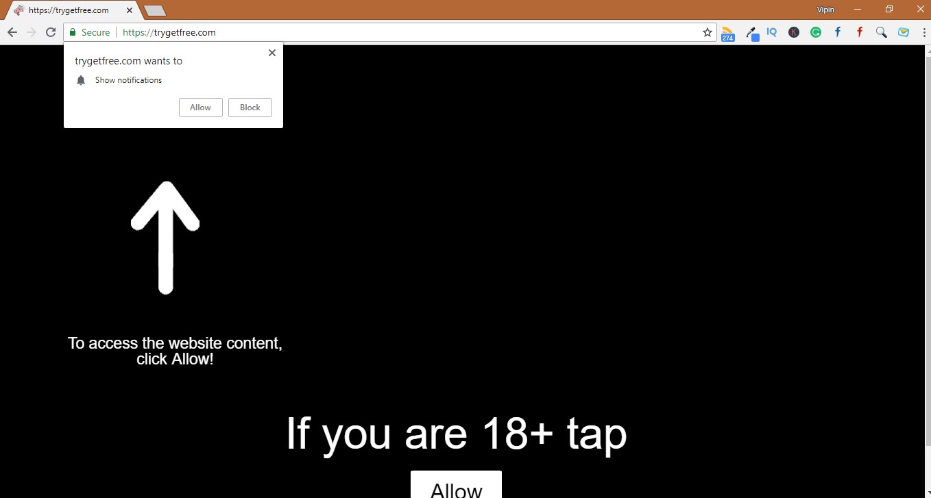 How to Remove Trygetfree.com Pop-up