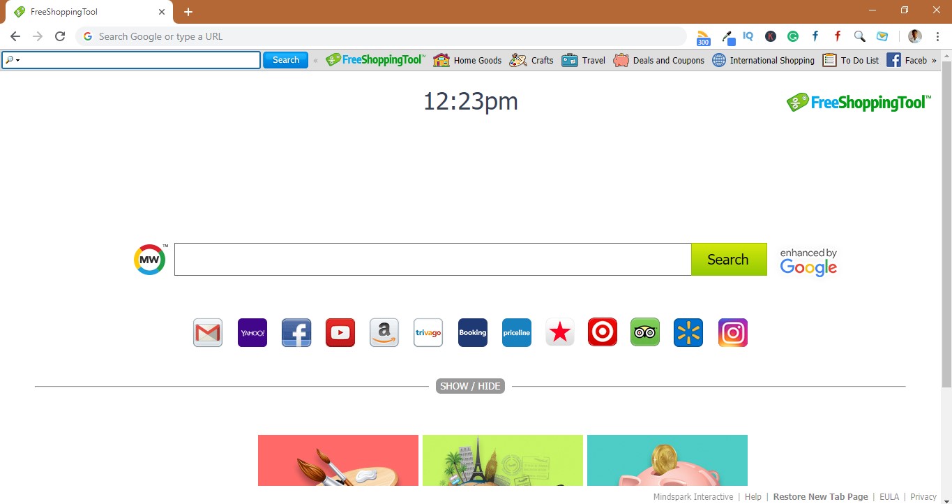 How to remove FreeShoppingTool Toolbar