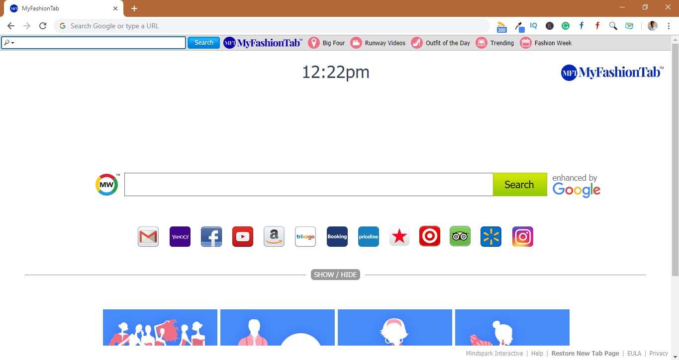 How to remove MyFashionTab Toolbar