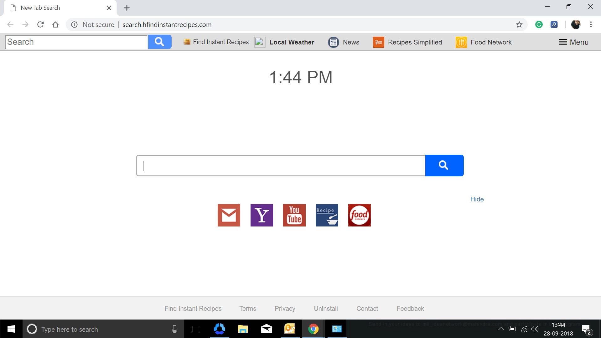 How to remove Search.hfindinstantrecipes.com Hijacker