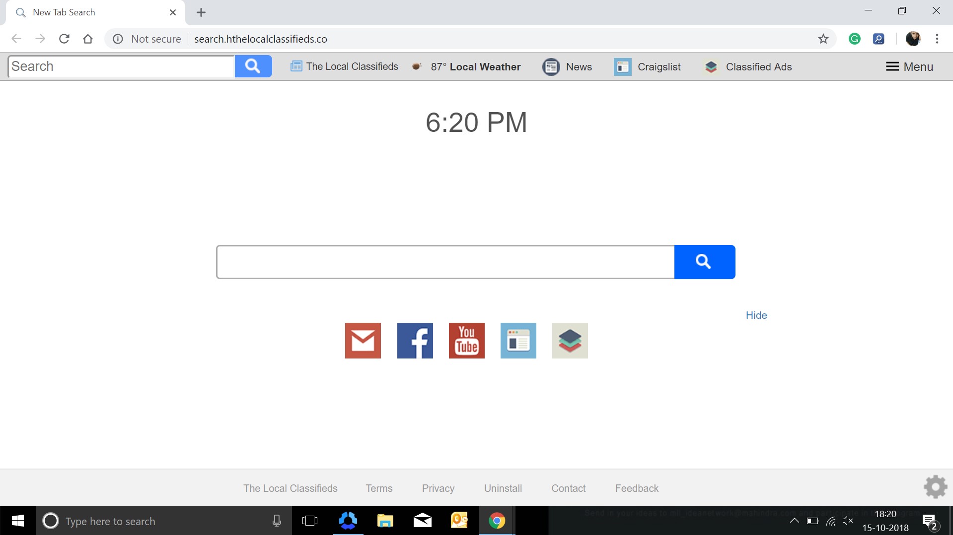 How to remove search.hthelocalclassifieds.co
