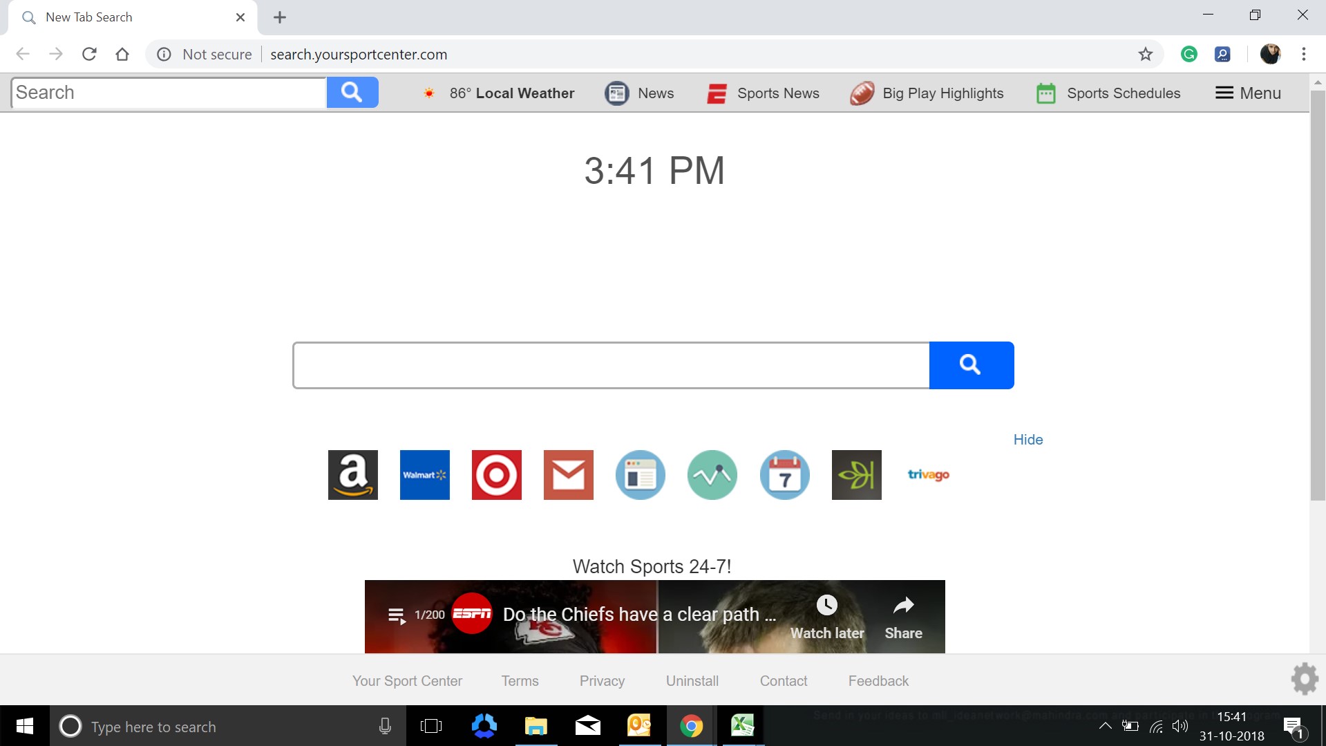 How to remove Search.yoursportcenter.com