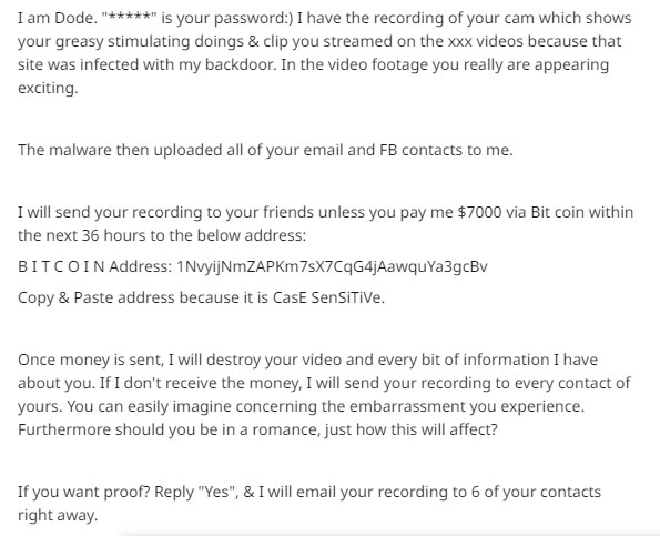 Blackmail Email Sample 1