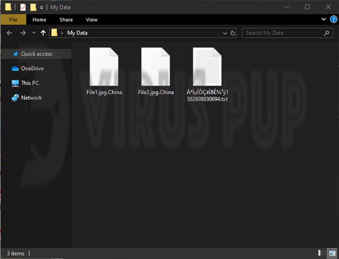 China Ransomware Infected Files