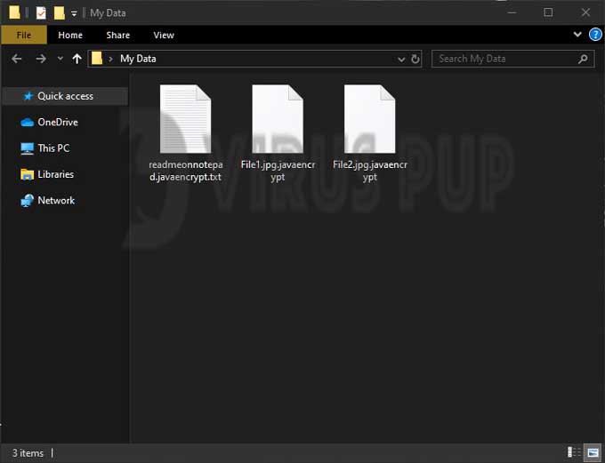 JavaEncrypt Infected Files