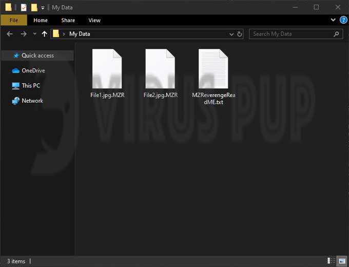 MZReverenge-Ransomware Infected Files