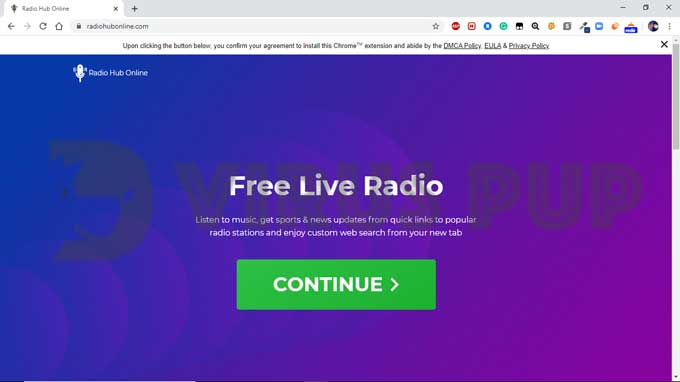 Radio Hub Online Pop UP