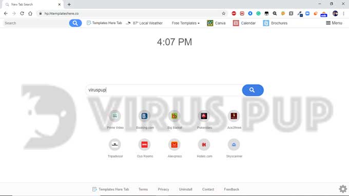 Template Here Tab Browser Hijacker