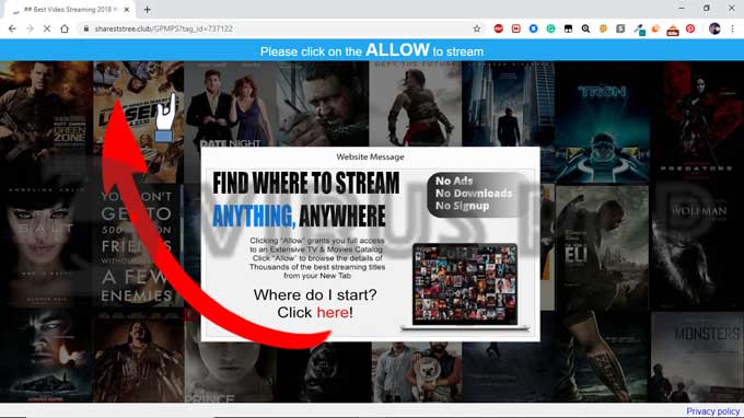 Shareststree.club Pop-ups