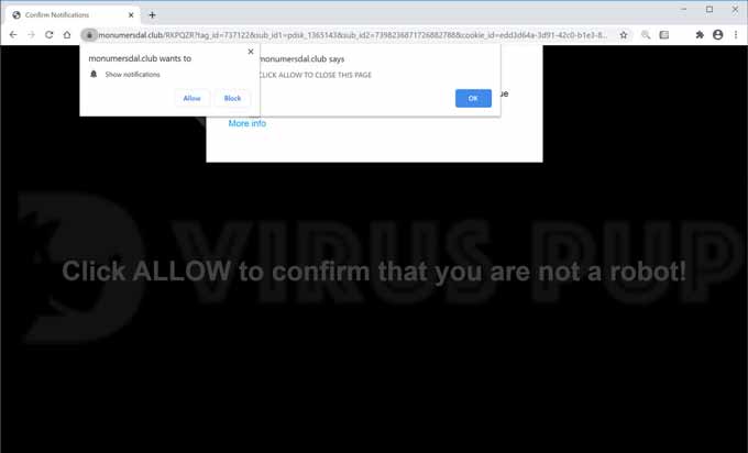 Monumersdal.club pop-up