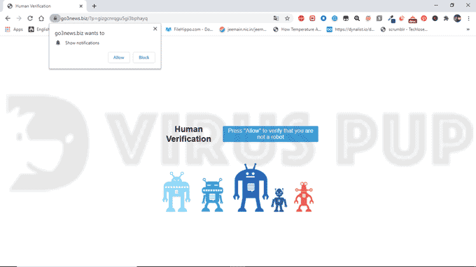 Delete Go3news.biz pop-up