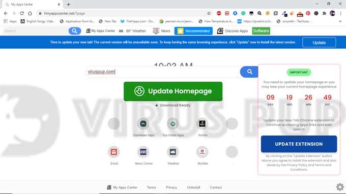 Remove My Apps Center