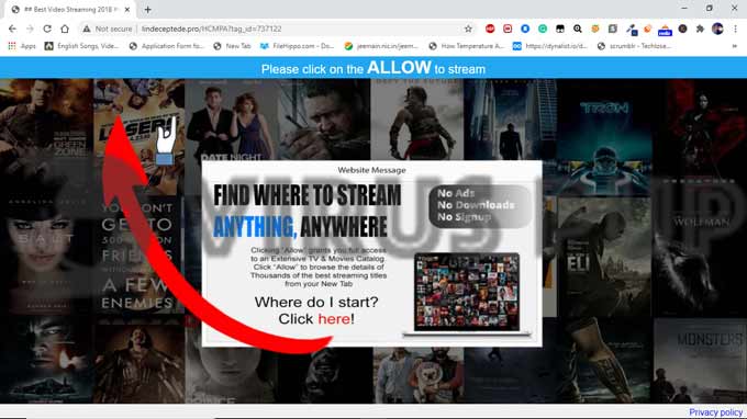 Remove Lindeceptede.pro Pop-ups