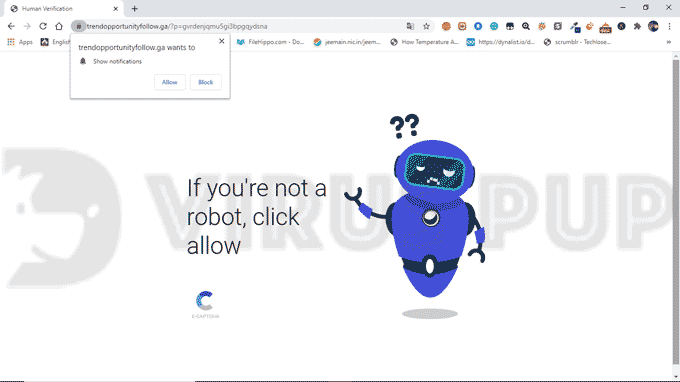 Remove Trendopportunityfollow.ga Pop-ups