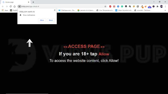 Uninstall Vildq.com Pop-up